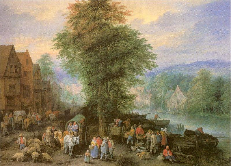 Michau, Theobald Peasants at the Market Sweden oil painting art